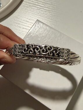 Retired Silpada Sterling Silver Twisted Cable Bangle Vintage Filigree 925 Silver